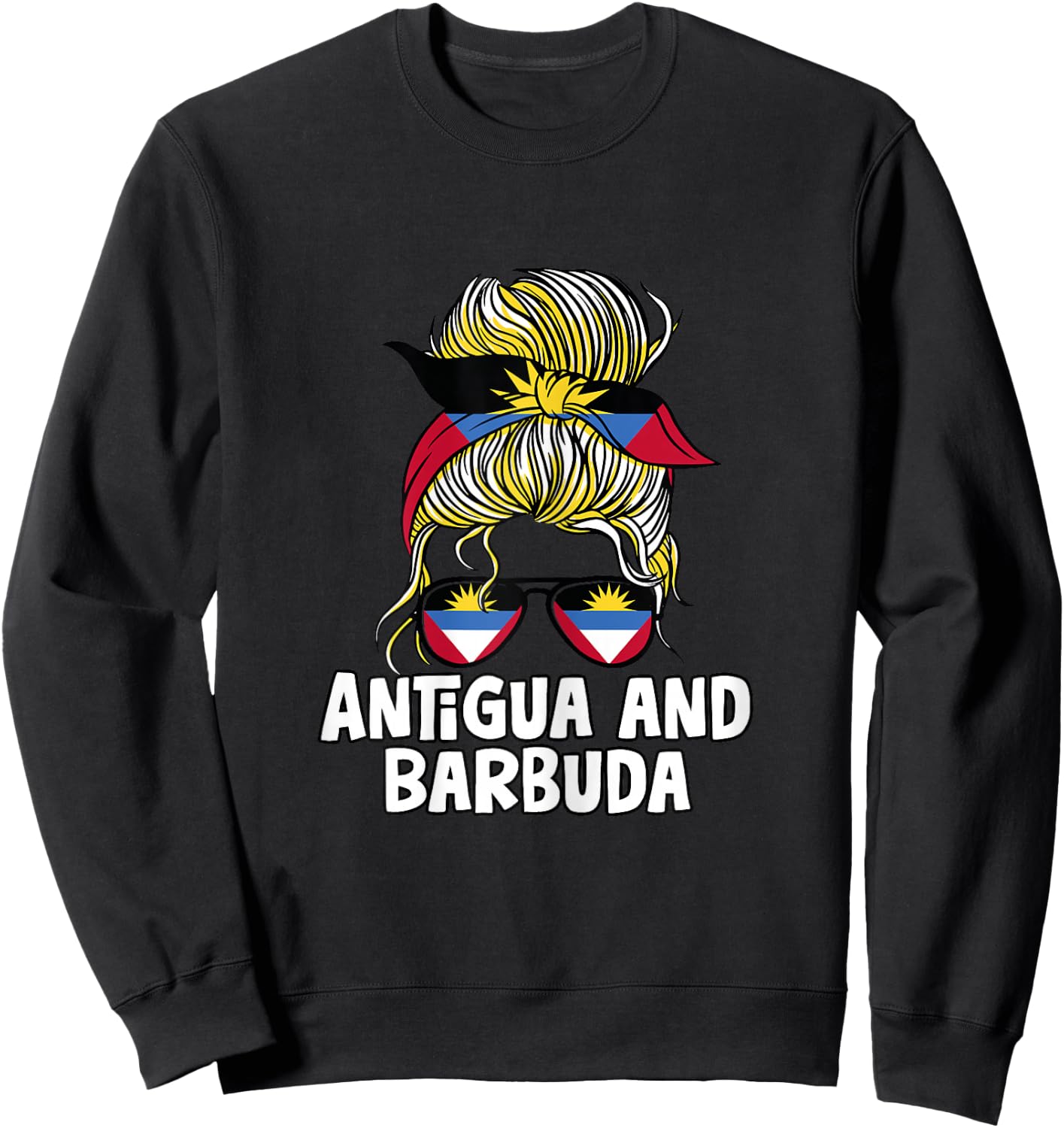 Antigua and Barbuda Girl African Girls Flag Sweatshirt - Sweatshirt | Black