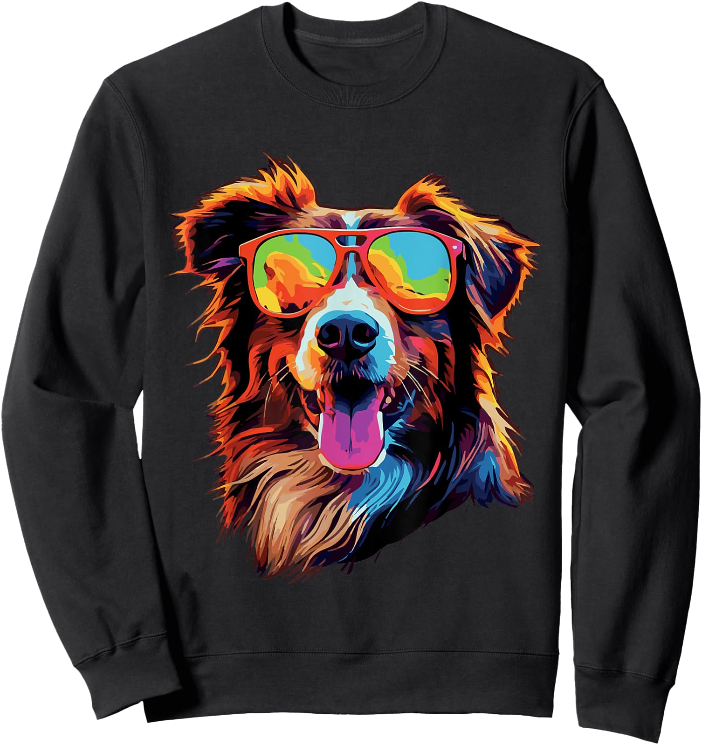 Australian Shepherd Sunglasses Aussie Sweatshirt - Sweatshirt | Black