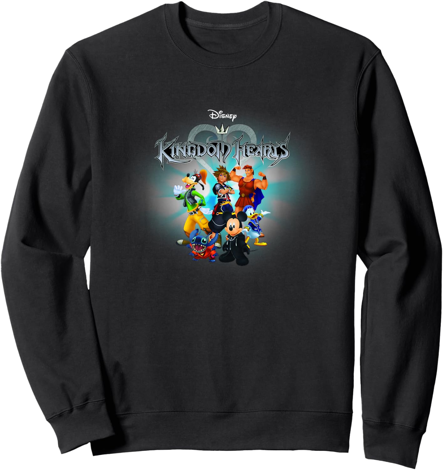 Disney Kingdom Hearts Center Hero Burst Group Shot Poster Sweatshirt - Sweatshirt | Black
