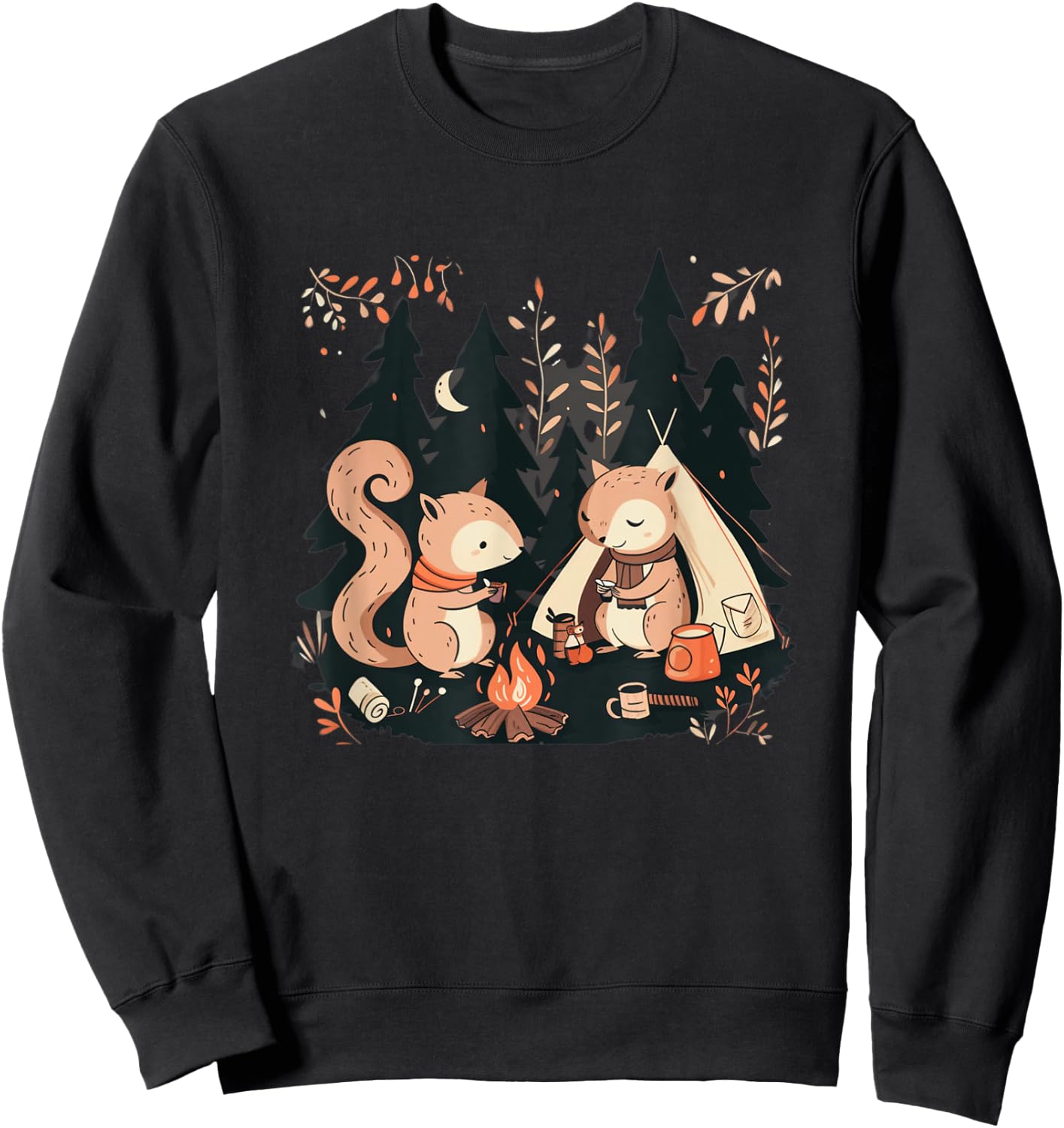 Camping Squirrels Sweatshirt - Sweatshirt | Black