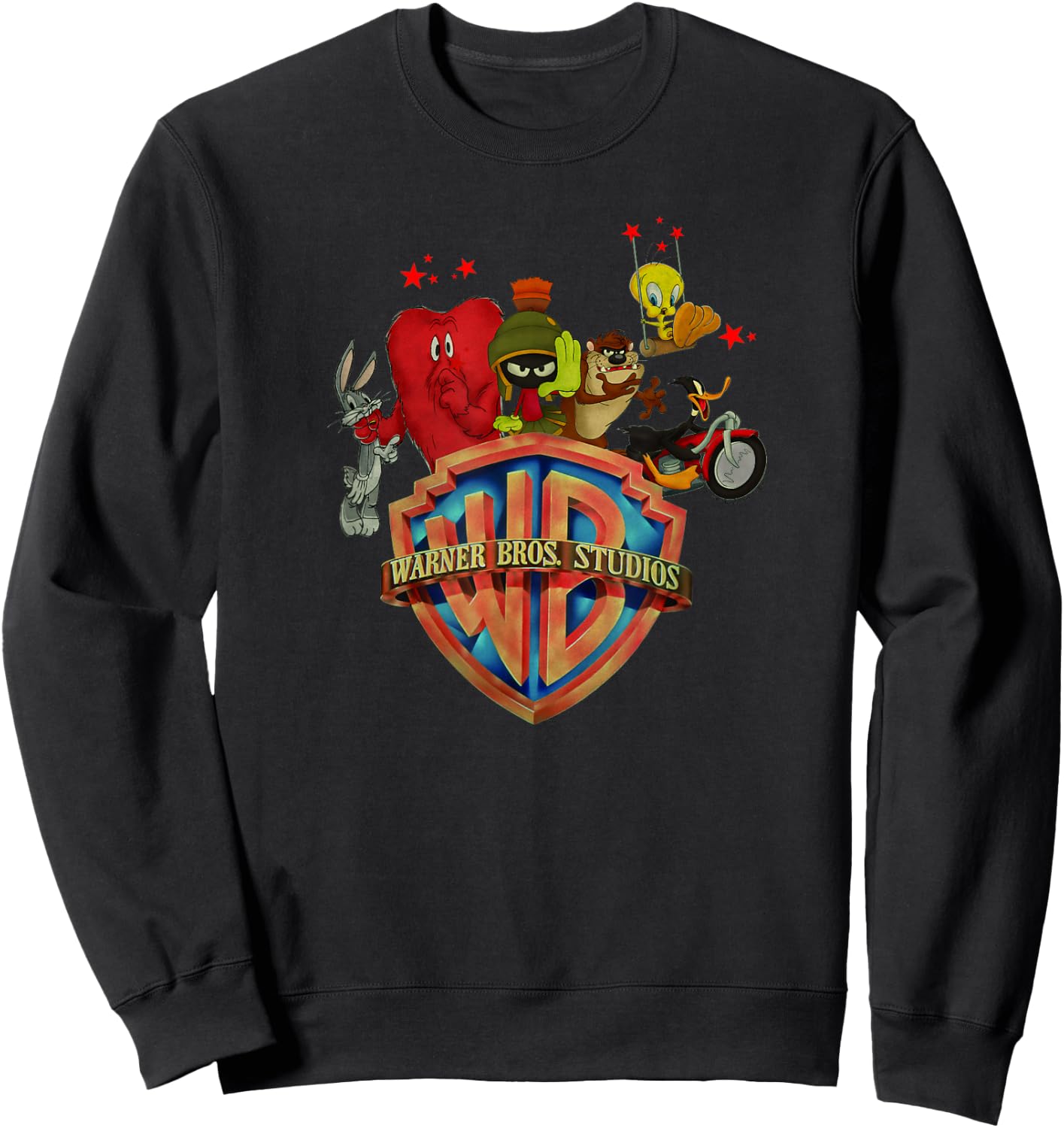 WB100 Looney Tunes Trouble Makers Warner Bros. Logo Sweatshirt - Sweatshirt | Black