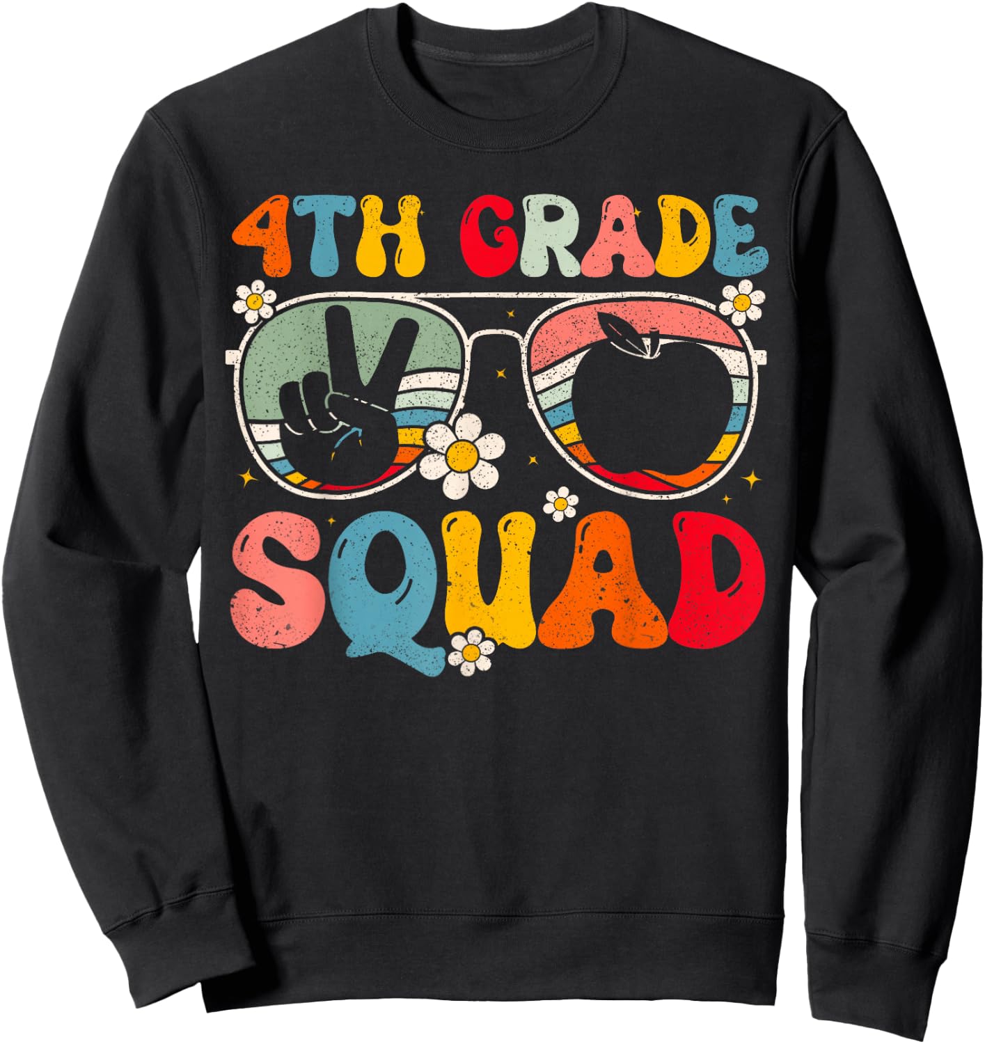 4th Grade Squad Fourth Grade Teacher Student Back To School Sweatshirt - Sweatshirt | Black