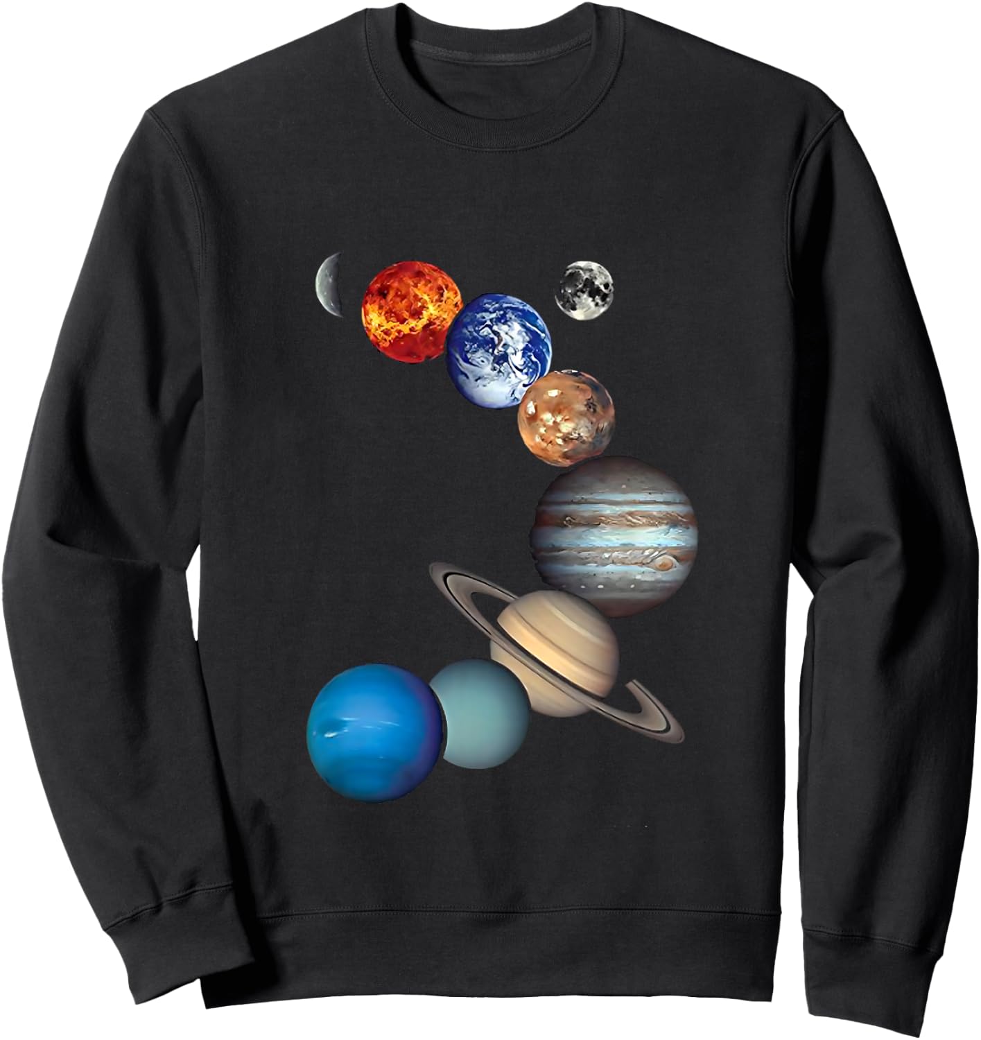 Solar System for Children, Solar System for Girls and Women , black Sweatshirt - Sweatshirt | Black