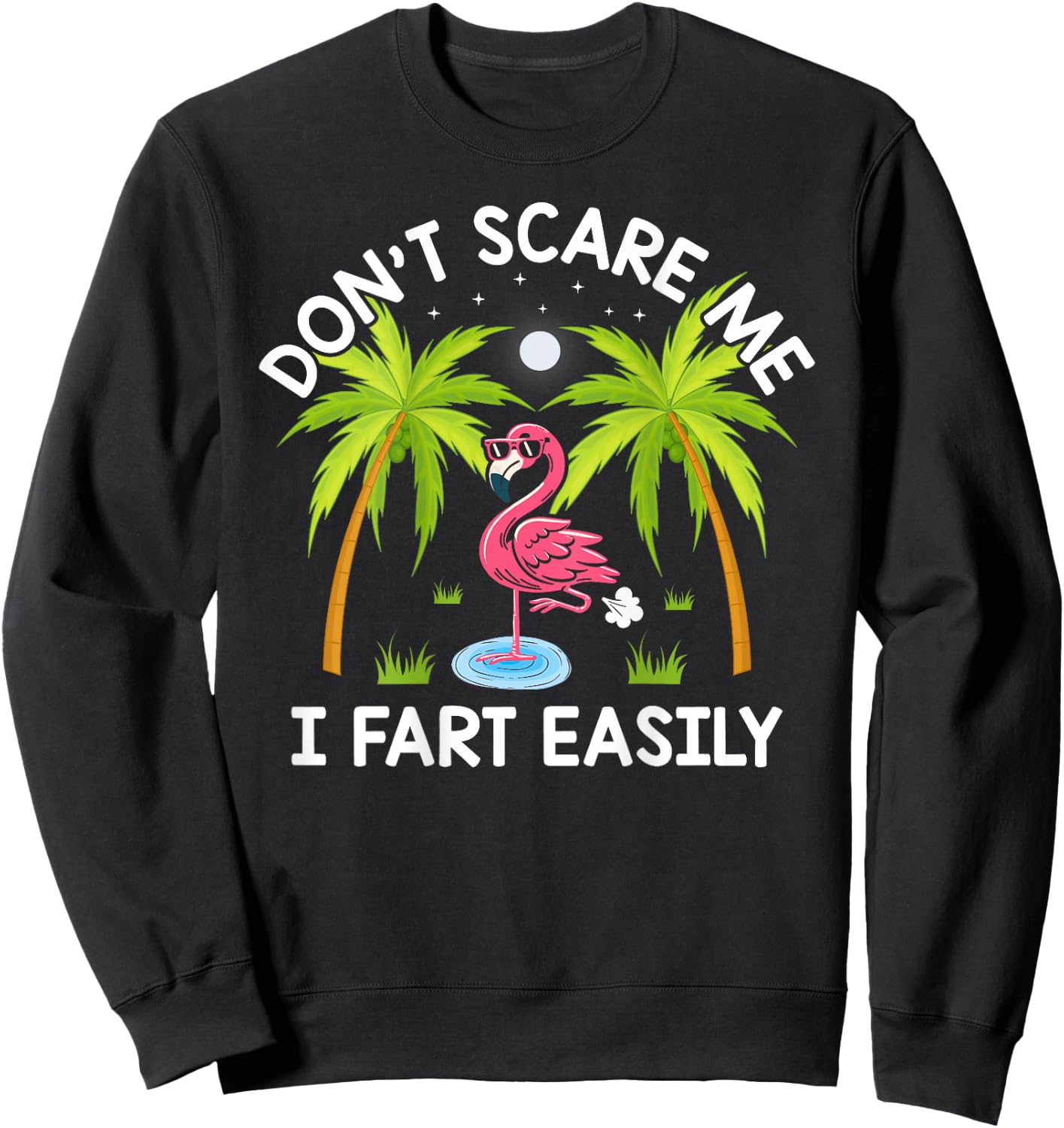Don't Scare Me I Fart Easily Funny Flamingo Lover Gifts Sweatshirt - Sweatshirt | Black