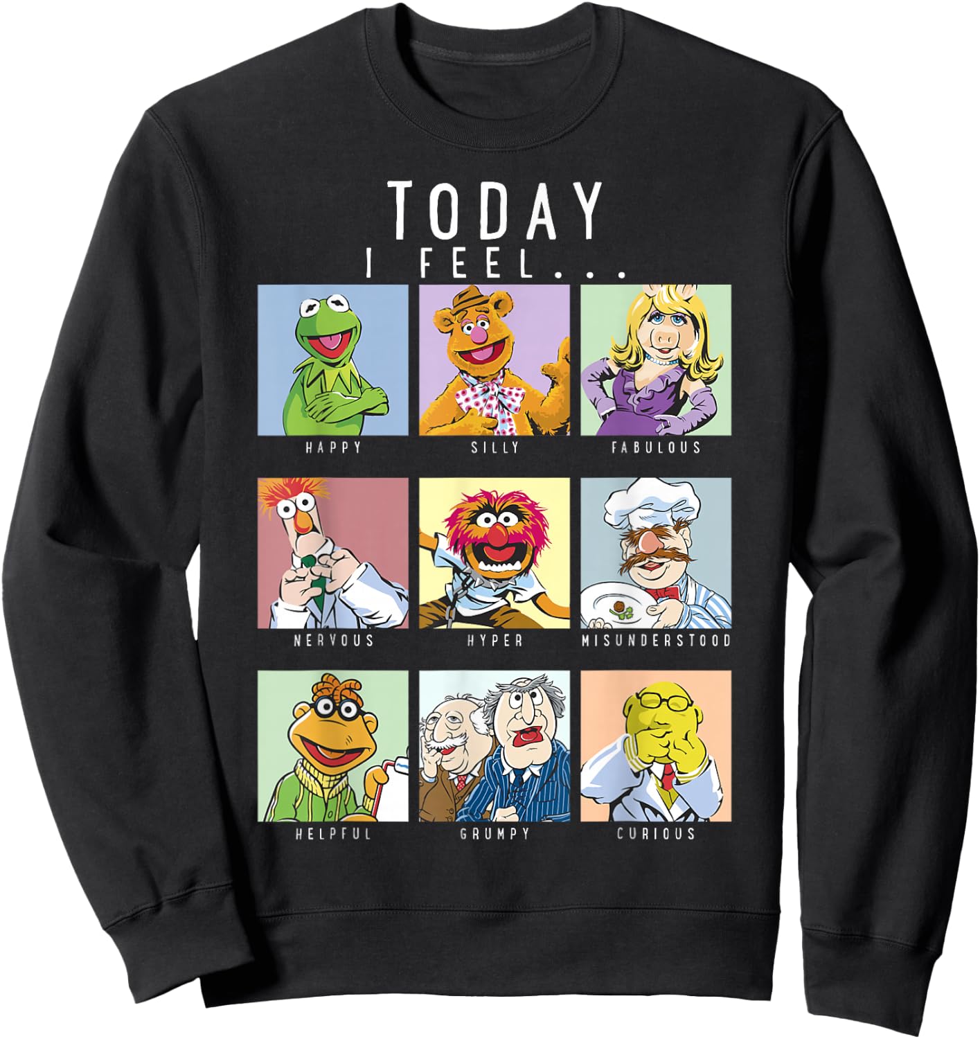 Disney The Muppets Today I Feel Box Up Character Portraits Sweatshirt - Sweatshirt | Black