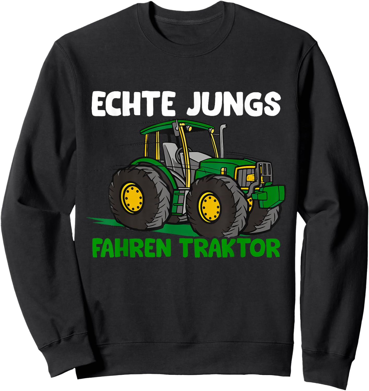 Children's with German Text "Echte Jungs fahren" ("Echte Boys"), black, s Sweatshirt - Sweatshirt | Black