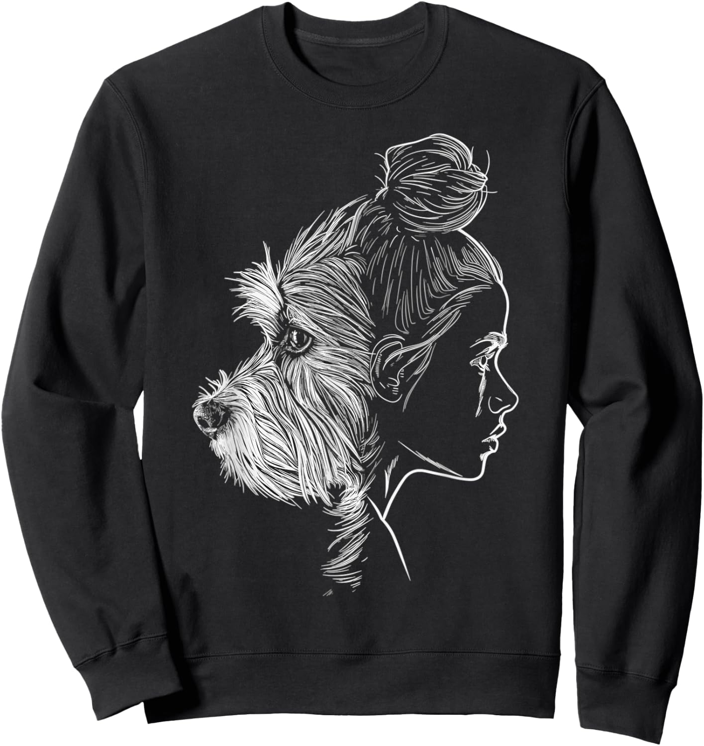 Schnauzer Mom Dog Art Schnauzer Lover Mother's Day Sweatshirt - Sweatshirt | Black