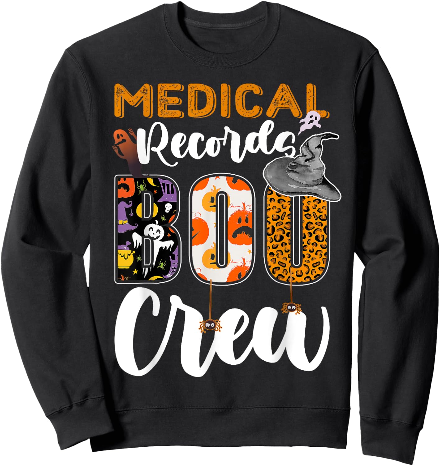 Medical Records Boo Crew Halloween Matching MRT Sweatshirt - Sweatshirt | Black