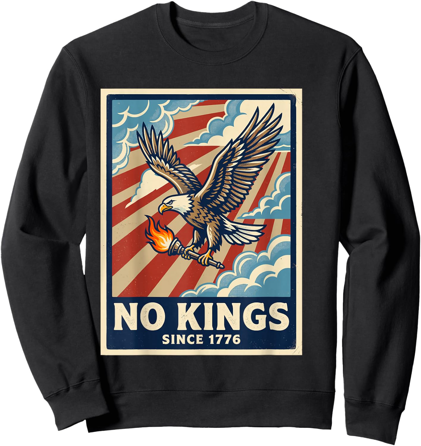 Poster Aigle No Kings in America Sweatshirt - Sweatshirt | Black
