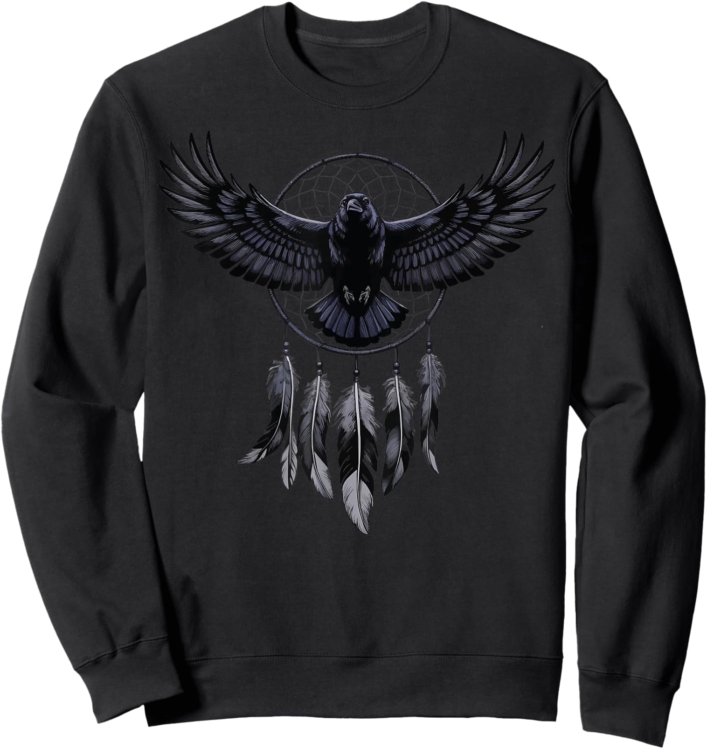 Raven Dreamcatcher Goth Sweatshirt - Sweatshirt | Black