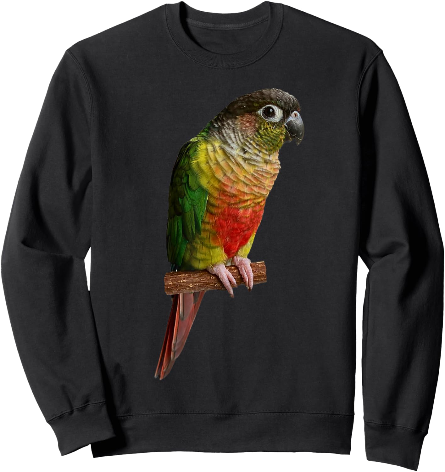Green cheek Conure Parrot Bird Parakeet and men Sweatshirt - Sweatshirt | Black
