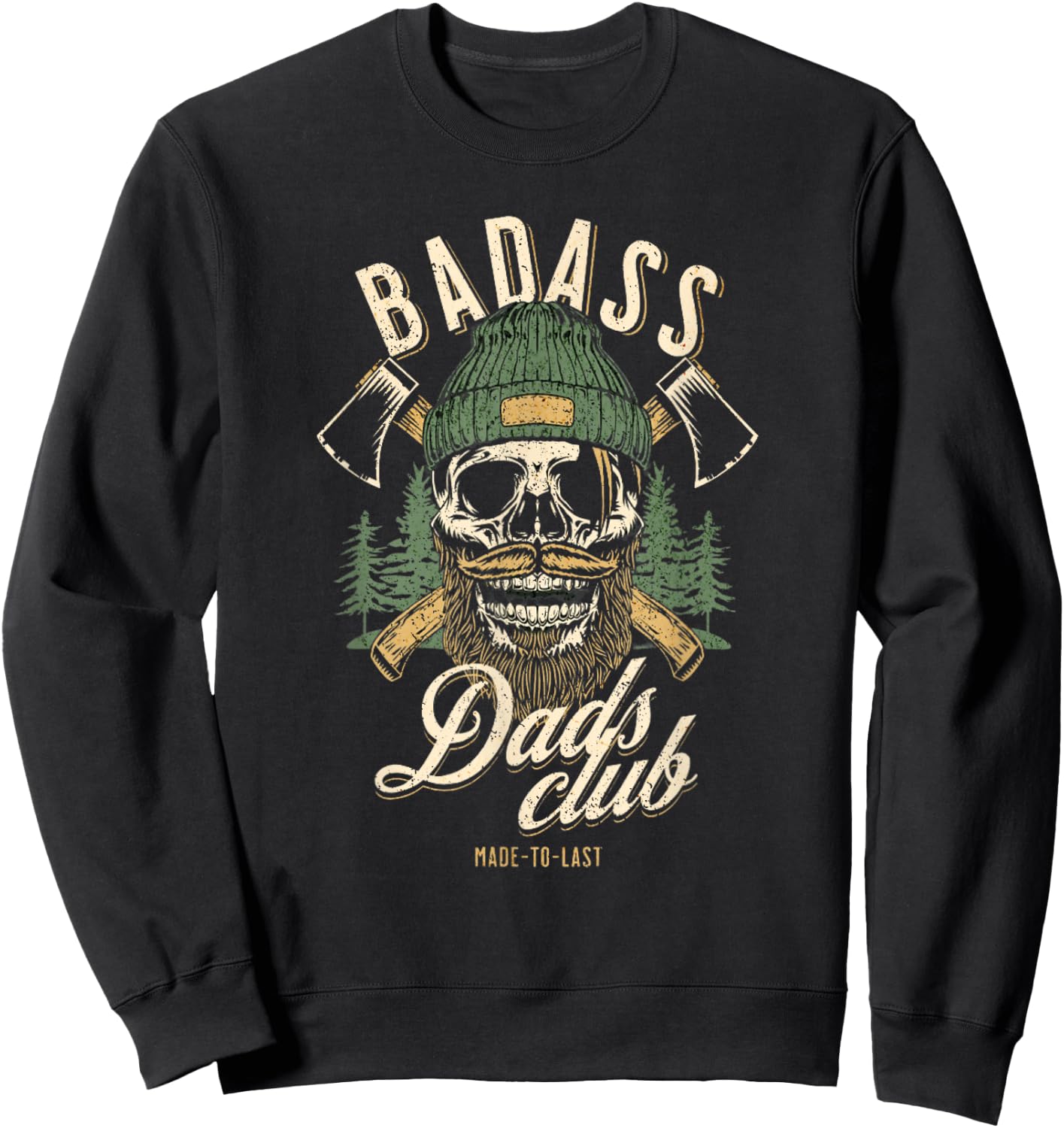 Badass Dads Club T Funny Birthday Stepdad T Sweatshirt - Sweatshirt | Black