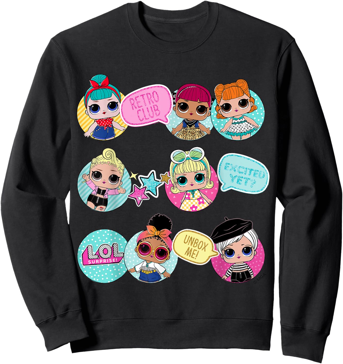 L.O.L. Surprise! Retro Club Aufgeregt, doch nicht? Unbox Me! , blue Sweatshirt - Sweatshirt | Black