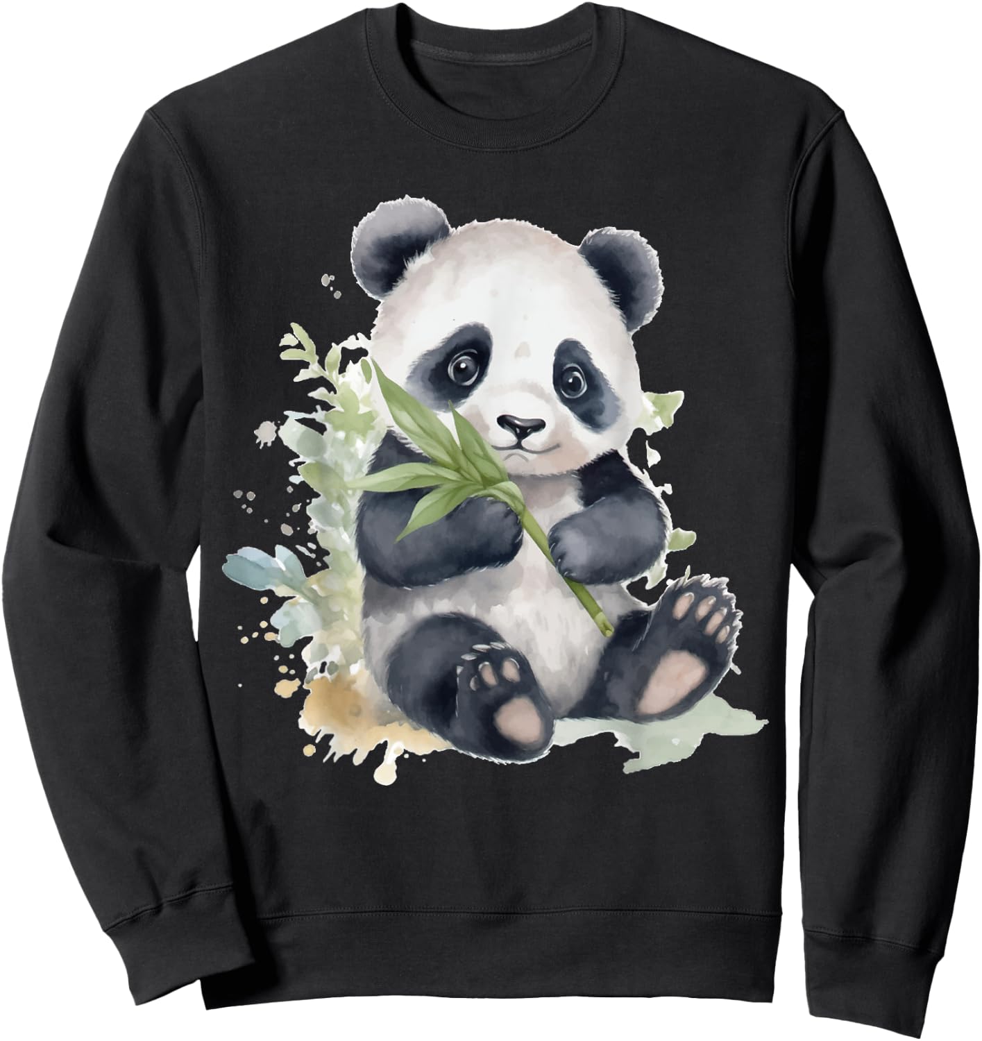 Watercolor Panda Sweatshirt - Sweatshirt | Black