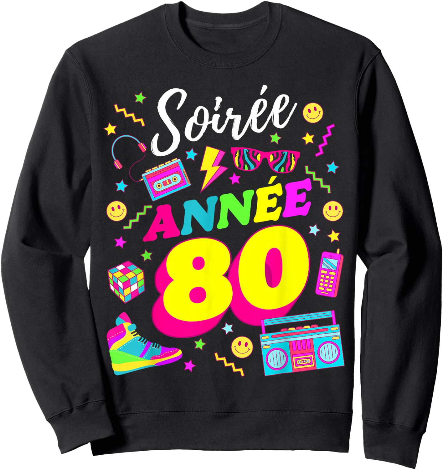 Party 80s Birthday Party 80s Retro Style Sweatshirt - Sweatshirt | Black