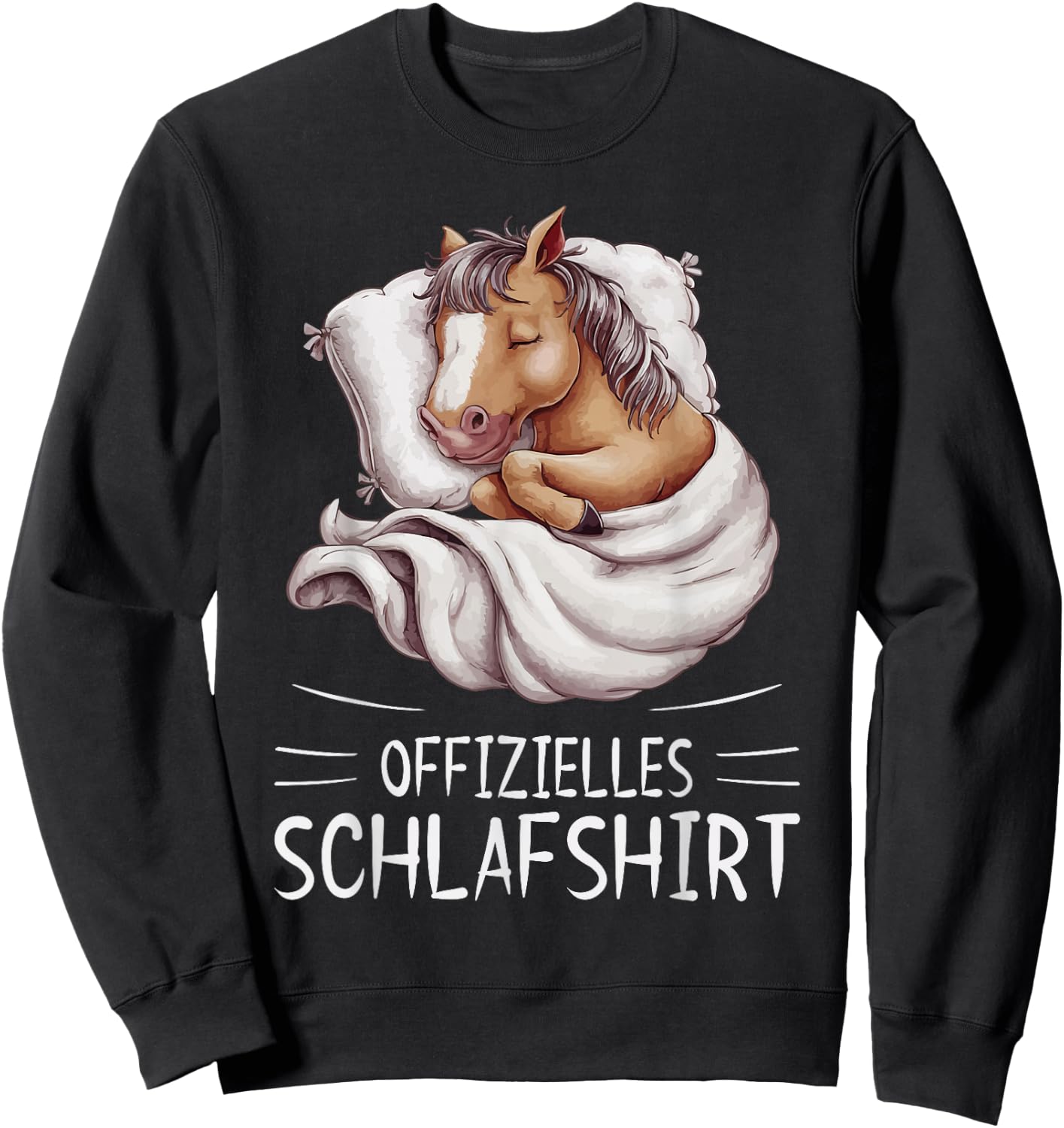 Official Sleep Shirt Horse Pyjamas , black Sweatshirt - Sweatshirt | Black
