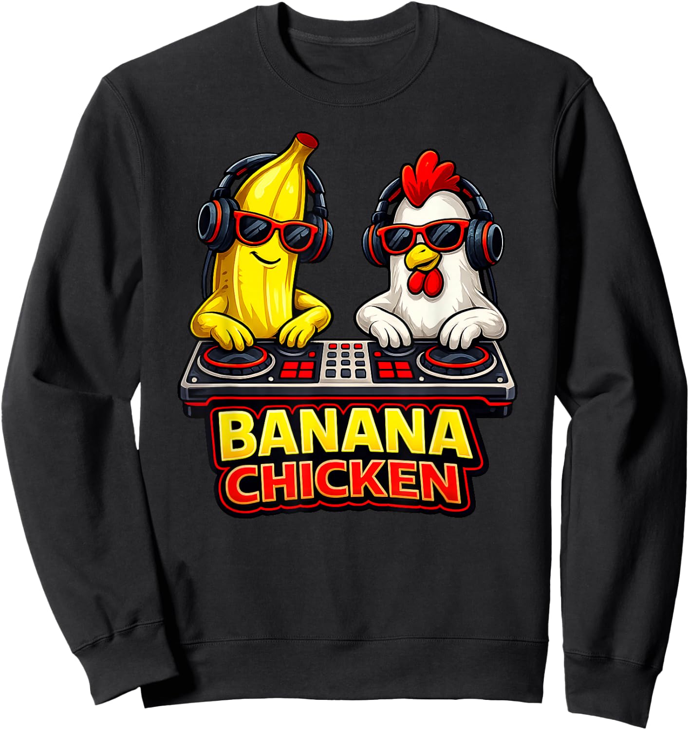Chicken Banana Boys Kids Youth Funny Sweatshirt - Sweatshirt | Black