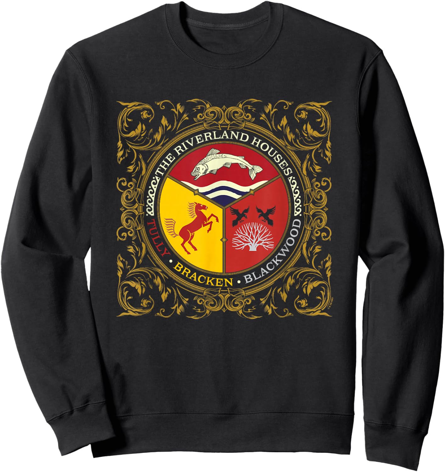 Game Of Thrones Riverland Houses Tully Bracken Blackwood Sweatshirt - Sweatshirt | Black
