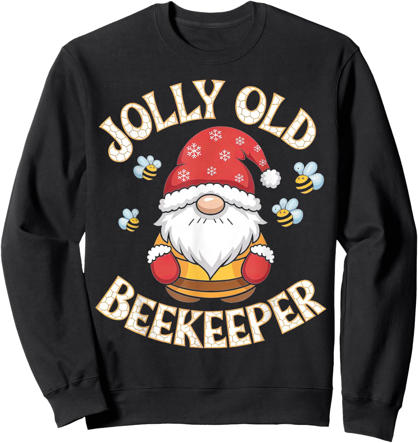 Jolly Old Beekeeper Christmas Gnome Fun Sweatshirt - Sweatshirt | Black