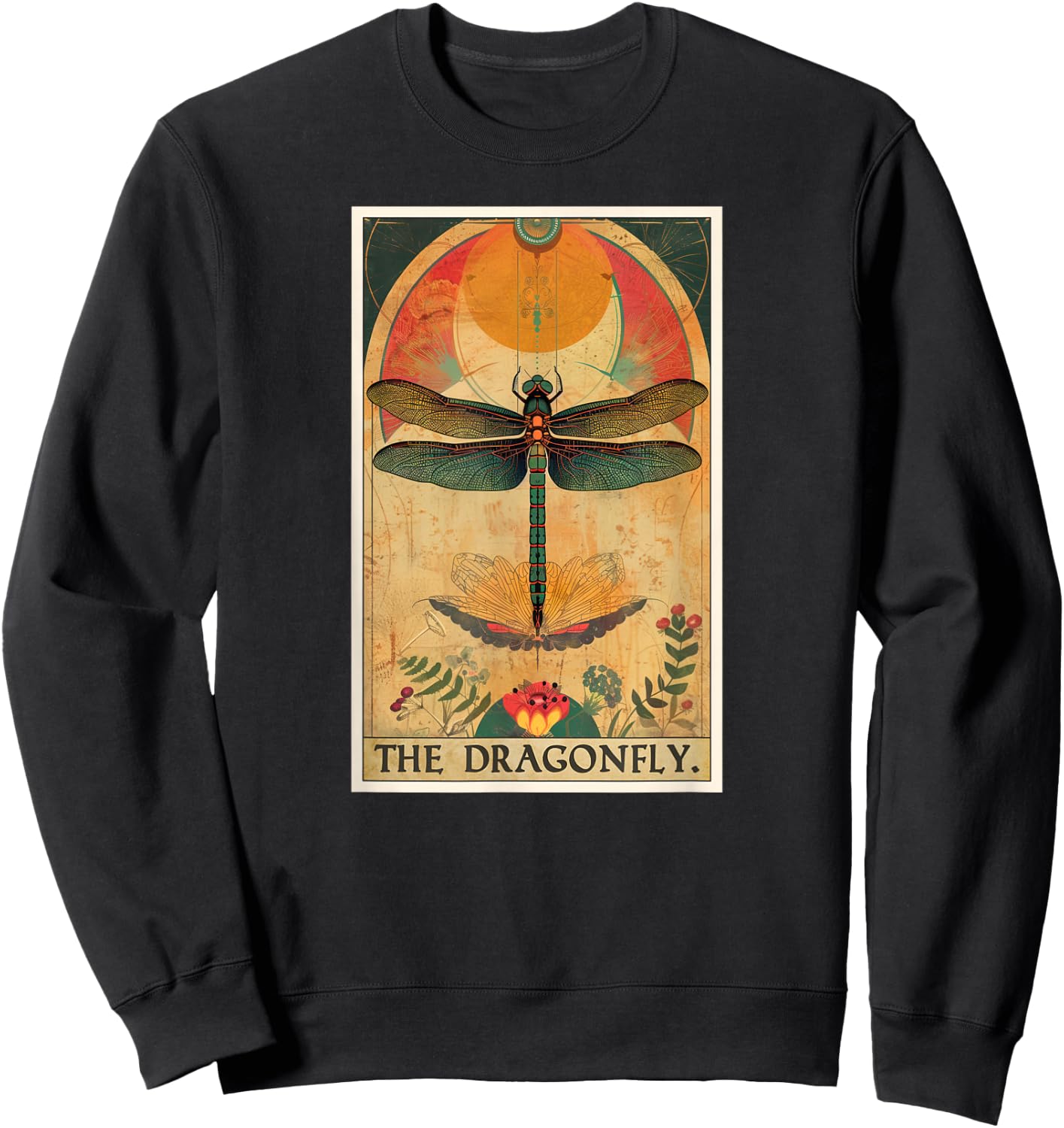Dragonfly Tarot Card Dragonflies Dragonfly Sweatshirt - Sweatshirt | Black