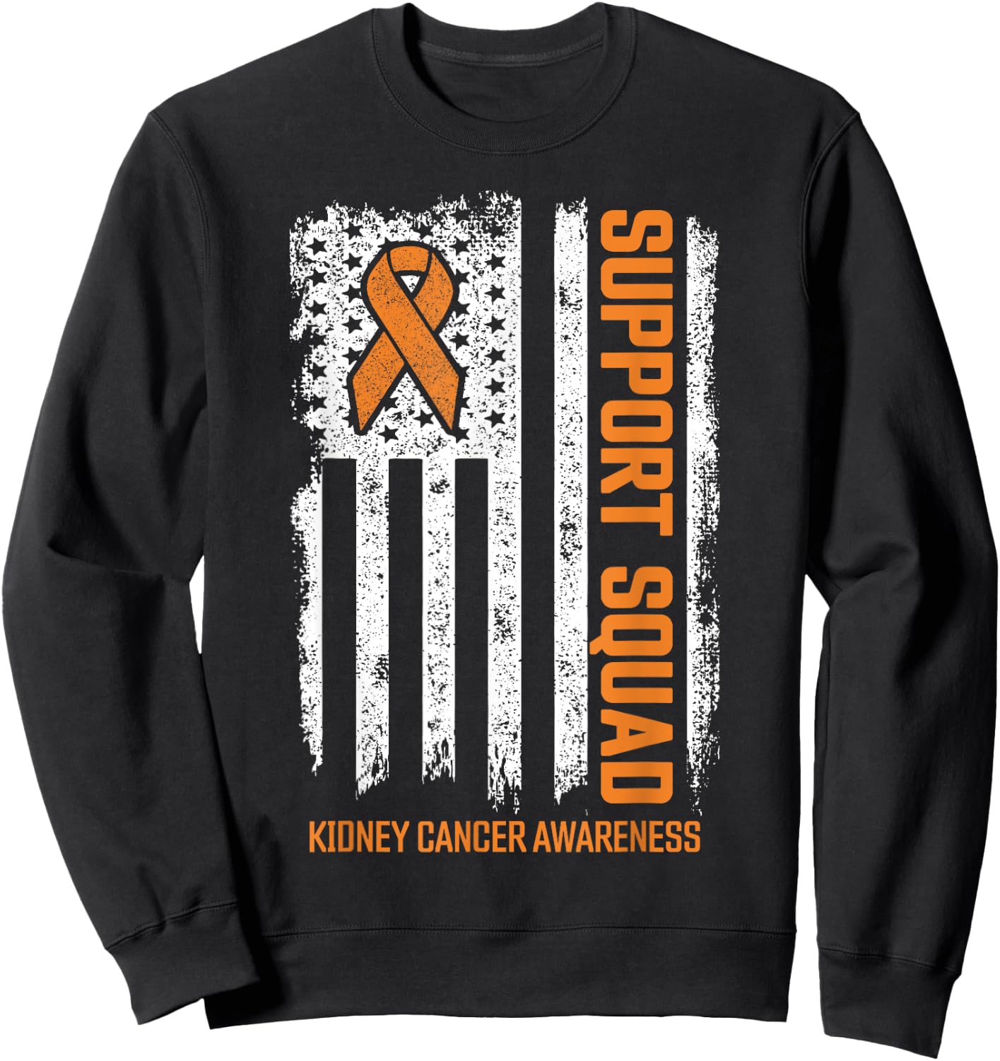 Kidney Cancer Support Squad Family Kidney Cancer Awareness Sweatshirt - Sweatshirt | Black