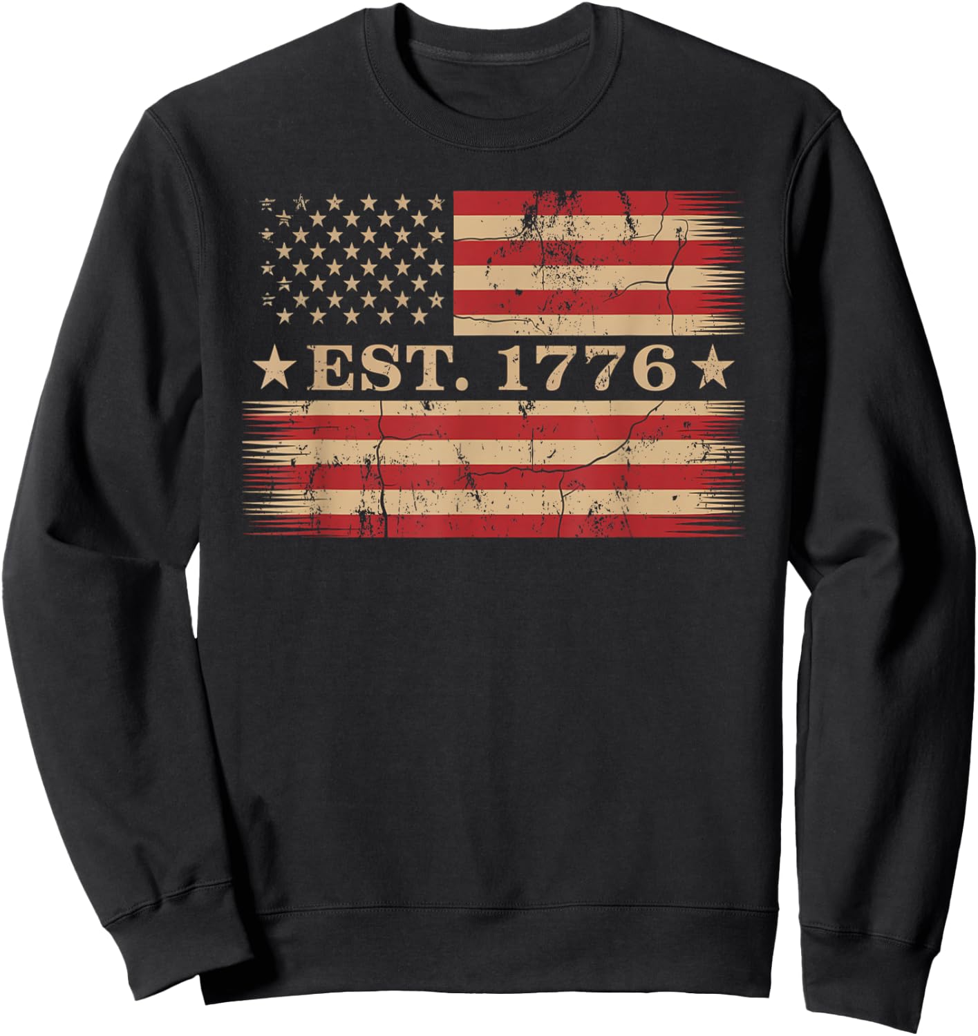 Patriotic 1776 Vintage 4th of July Retro Independence Day Sweatshirt - Sweatshirt | Black