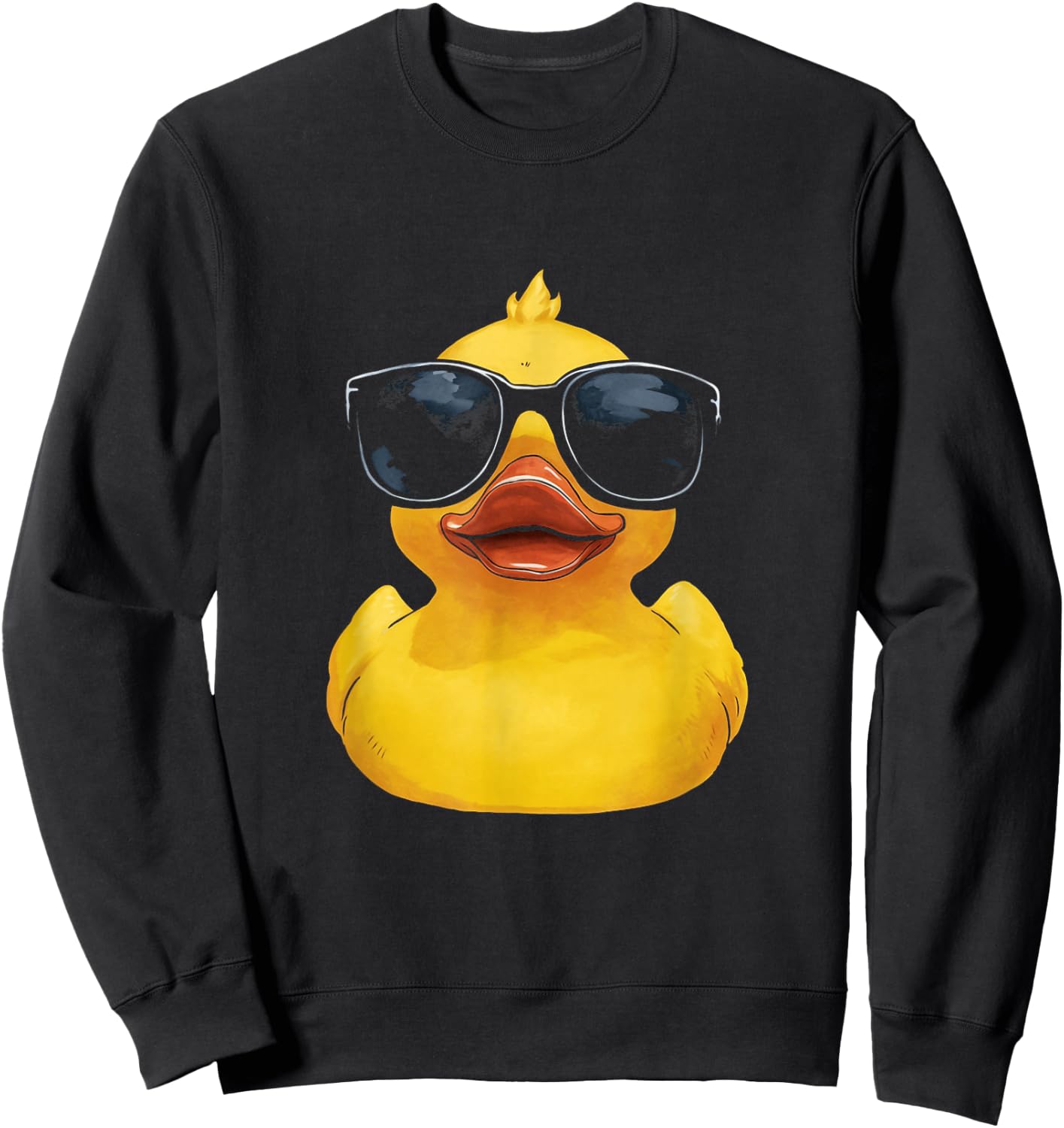 Rubber Duck Cool Duckie With Sunglasses Duckling Funny Ducky Sweatshirt - Sweatshirt | Black