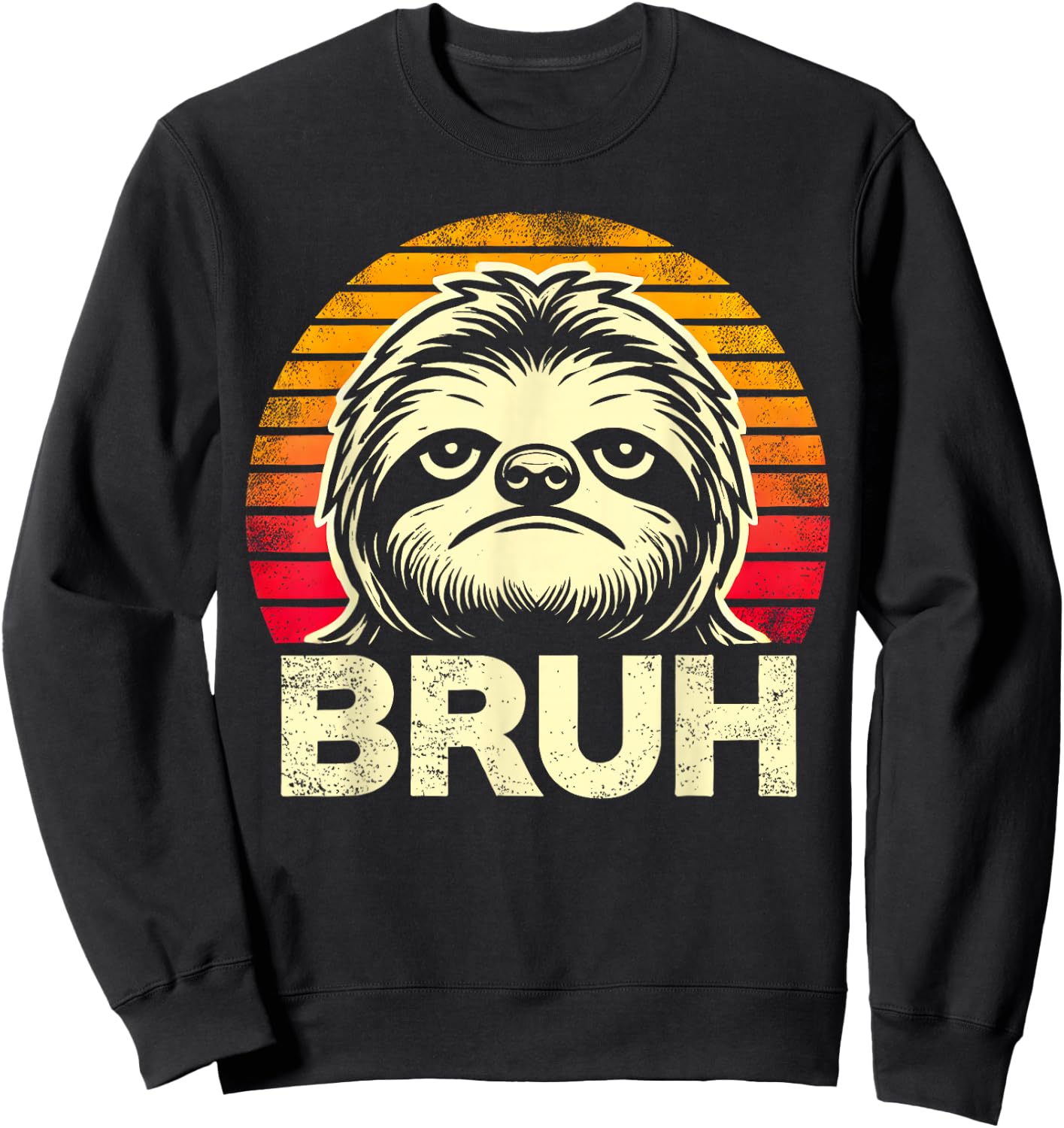 Funny Graphic Meme Sloth Bruh For Boys Girls Men Women Sweatshirt - Sweatshirt | Black