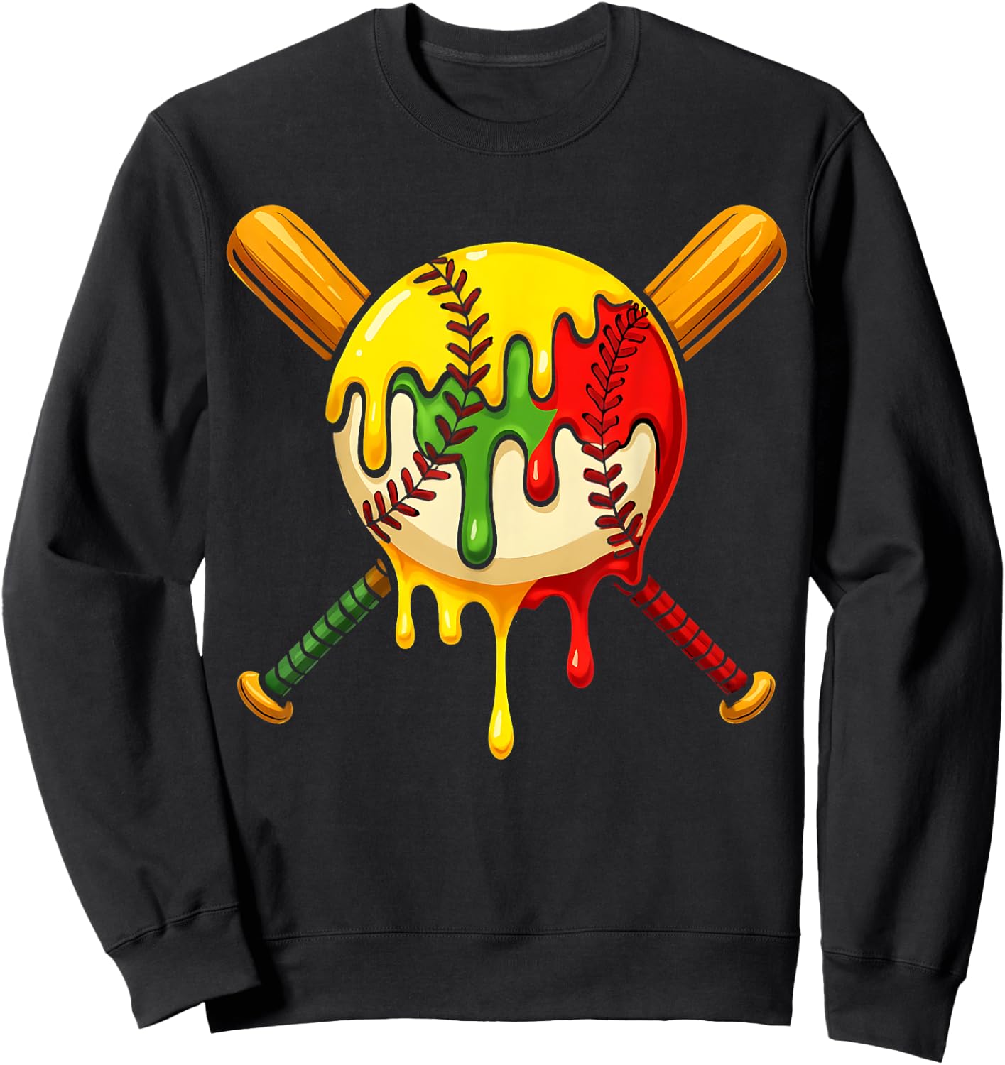 Baseball Drip Juneteenth Black Pride African American 1865 Sweatshirt - Sweatshirt | Black