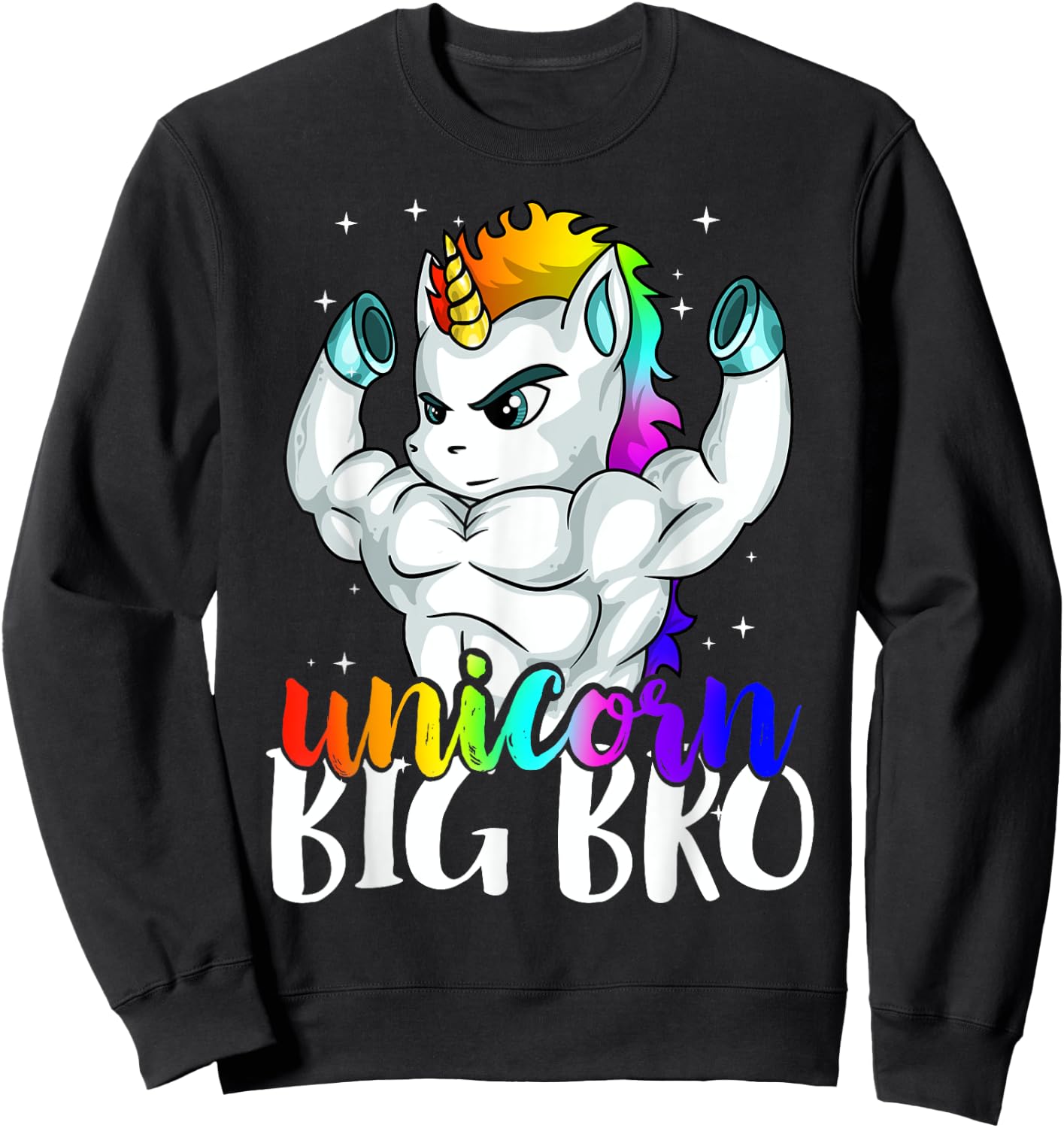 Unicorn Big Bro Brothercorn of Unicorn Sister Girl Boys Gift Sweatshirt - Sweatshirt | Black