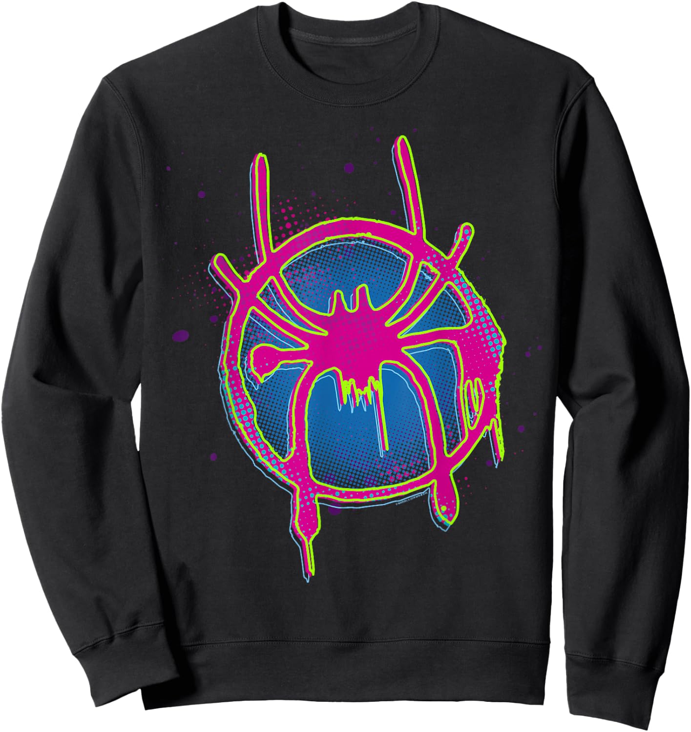 Marvel Spider-Man: Into The Spider-Verse Neon Paint Logo Sweatshirt - Sweatshirt | Black