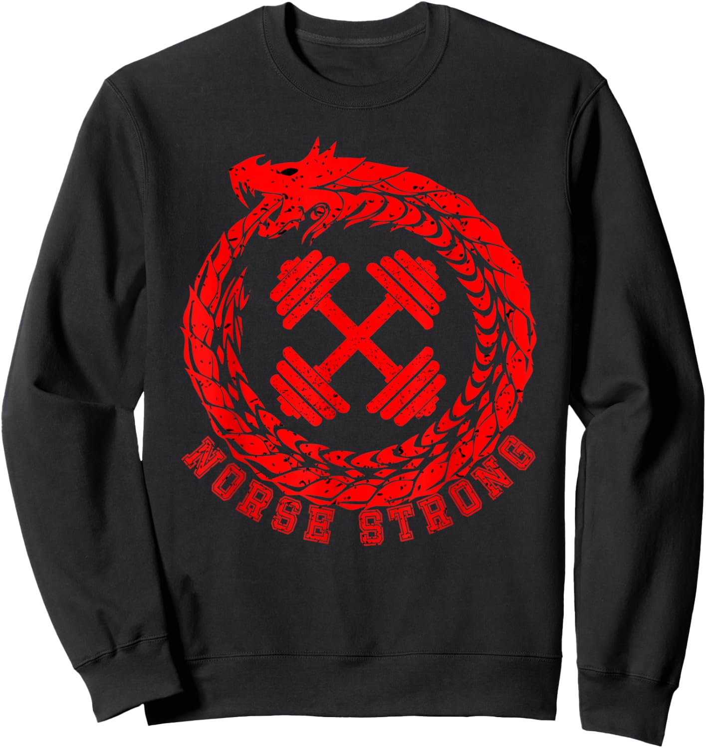 Norse Strong Scandinavian Bodybuilding PowerLifting Shirt Sweatshirt - Sweatshirt | Black