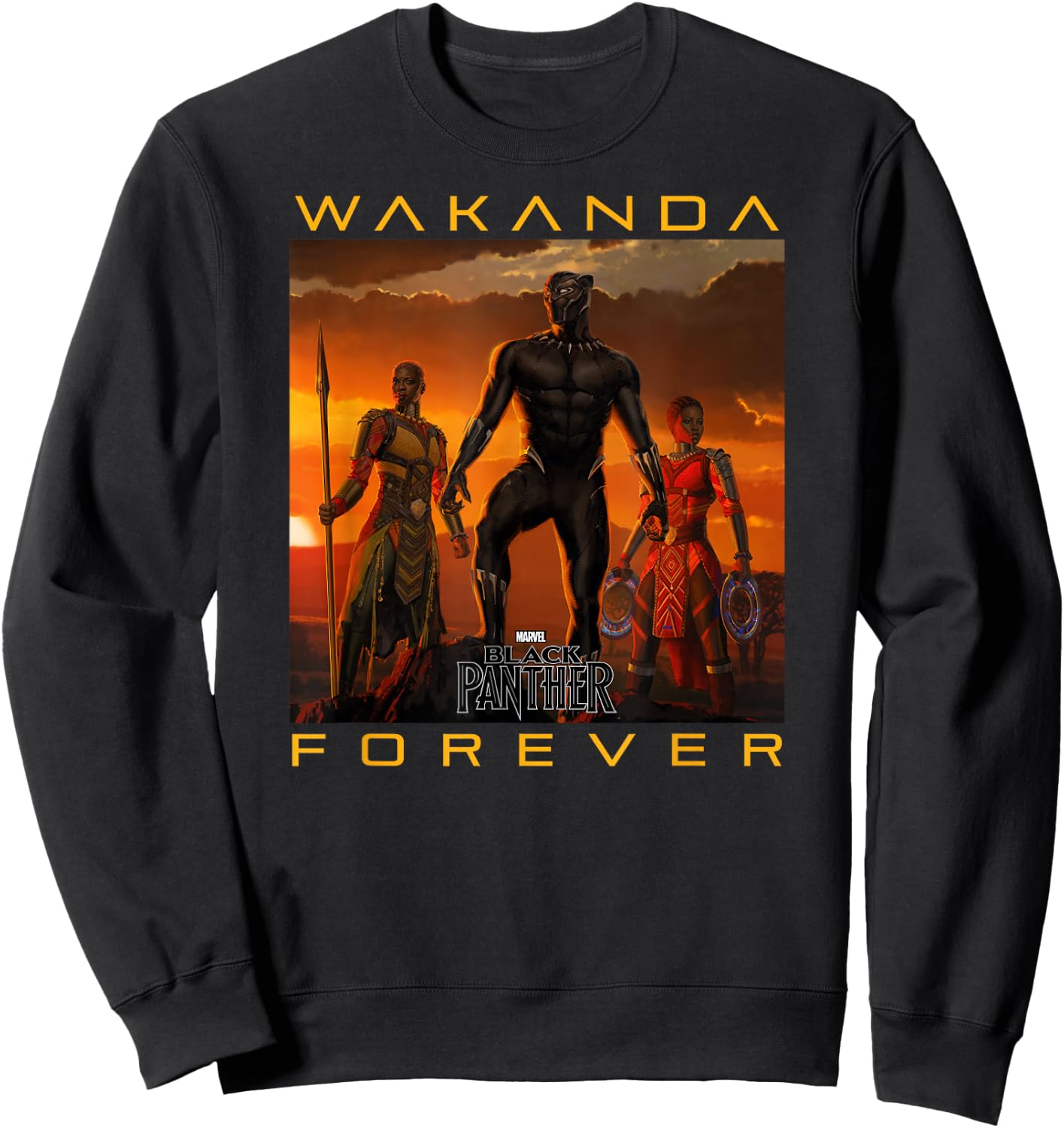 Marvel Black Panther Movie Wakanda Forever Small Sweatshirt - Sweatshirt | Black