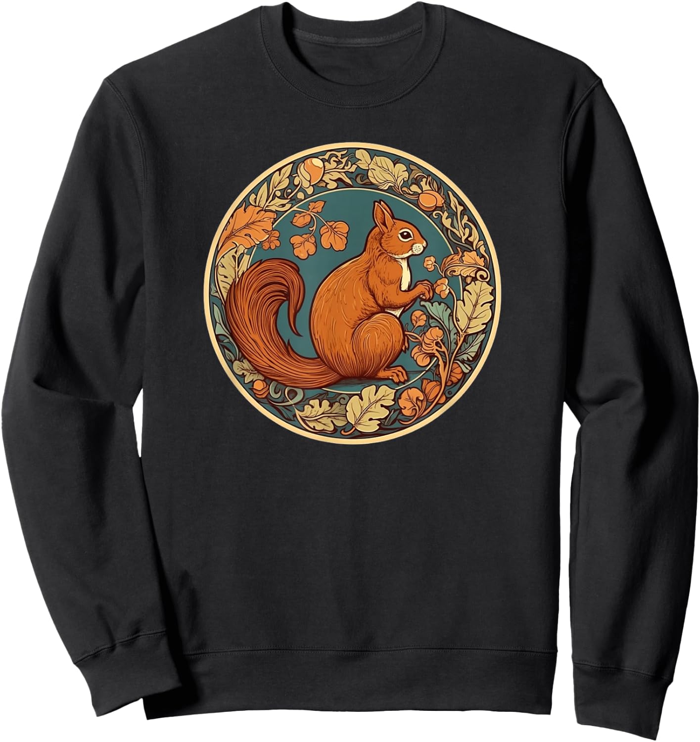Cute Kids Girls Woodland Retro Vintage Squirrel Lover Sweatshirt - Sweatshirt | Black
