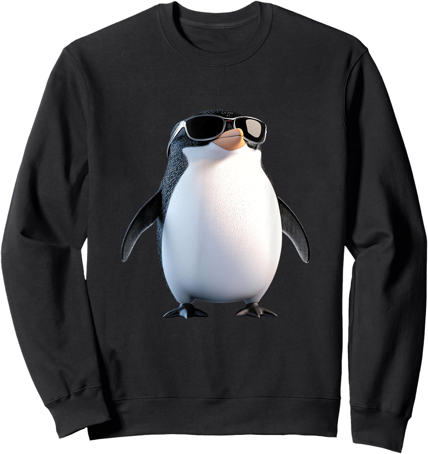 Penguin with Sunglasses - Cool Design for Penguin Fans , Black, S Sweatshirt - Sweatshirt | Black