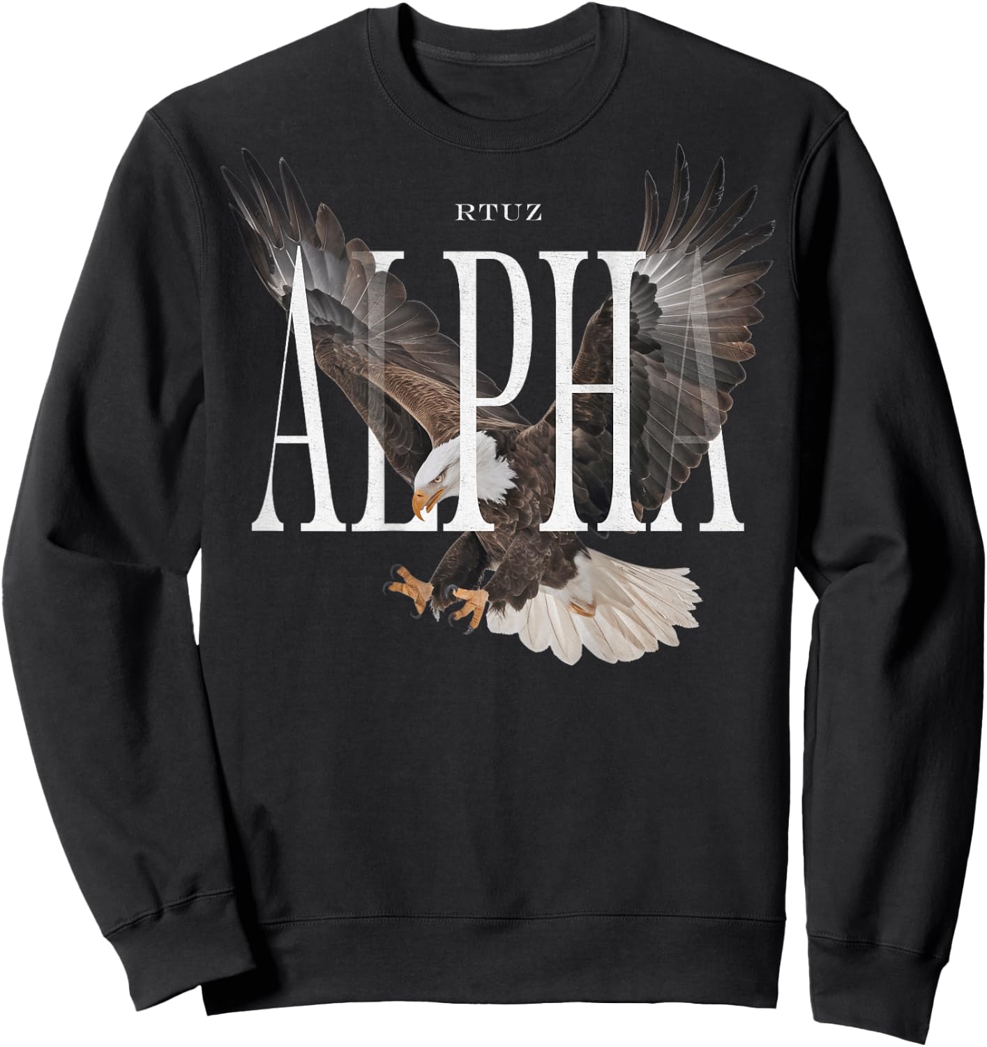 Hip Hop Y2K Vintage Retro Edgy Backprint Streetwear Adler Sweatshirt - Sweatshirt | Black