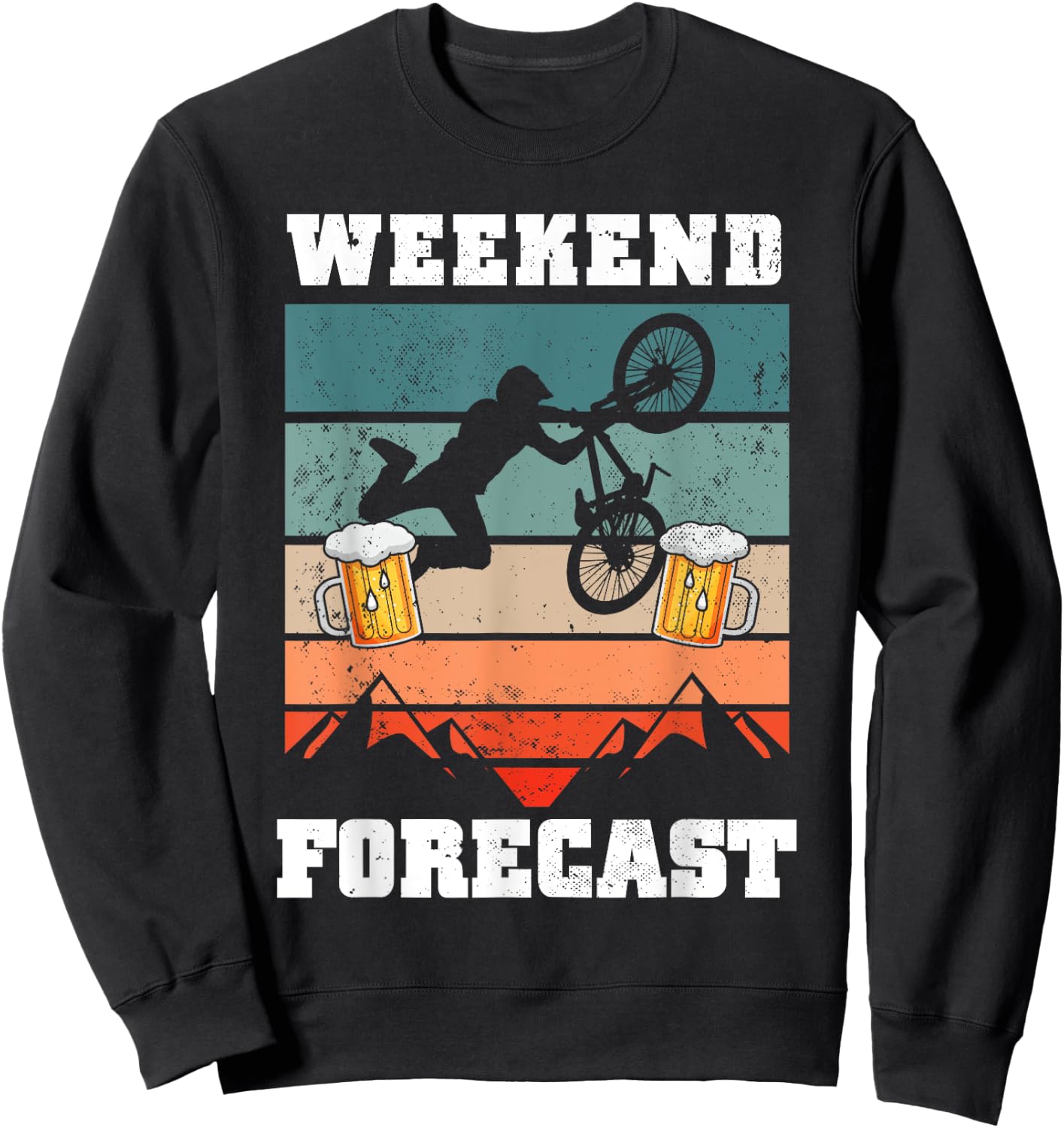 Mountain Biking and Beer Funny MTB Gift Sweatshirt - Sweatshirt | Black