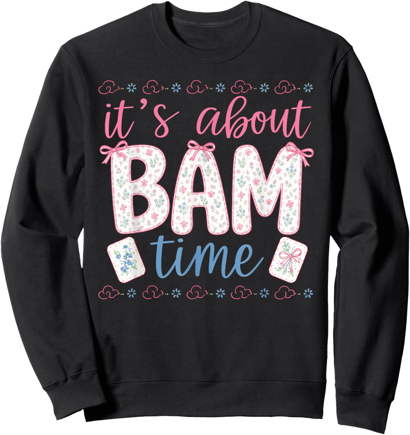 Coquette Funny Mahjong It's About Bamn Time Outfit Sweatshirt - Sweatshirt | Black