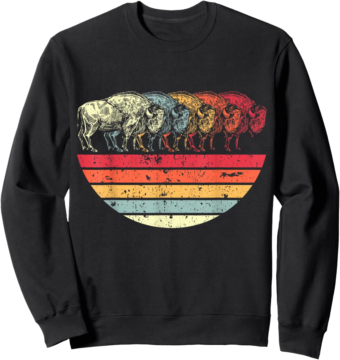 Retro Buffalo Sweatshirt - Sweatshirt | Black