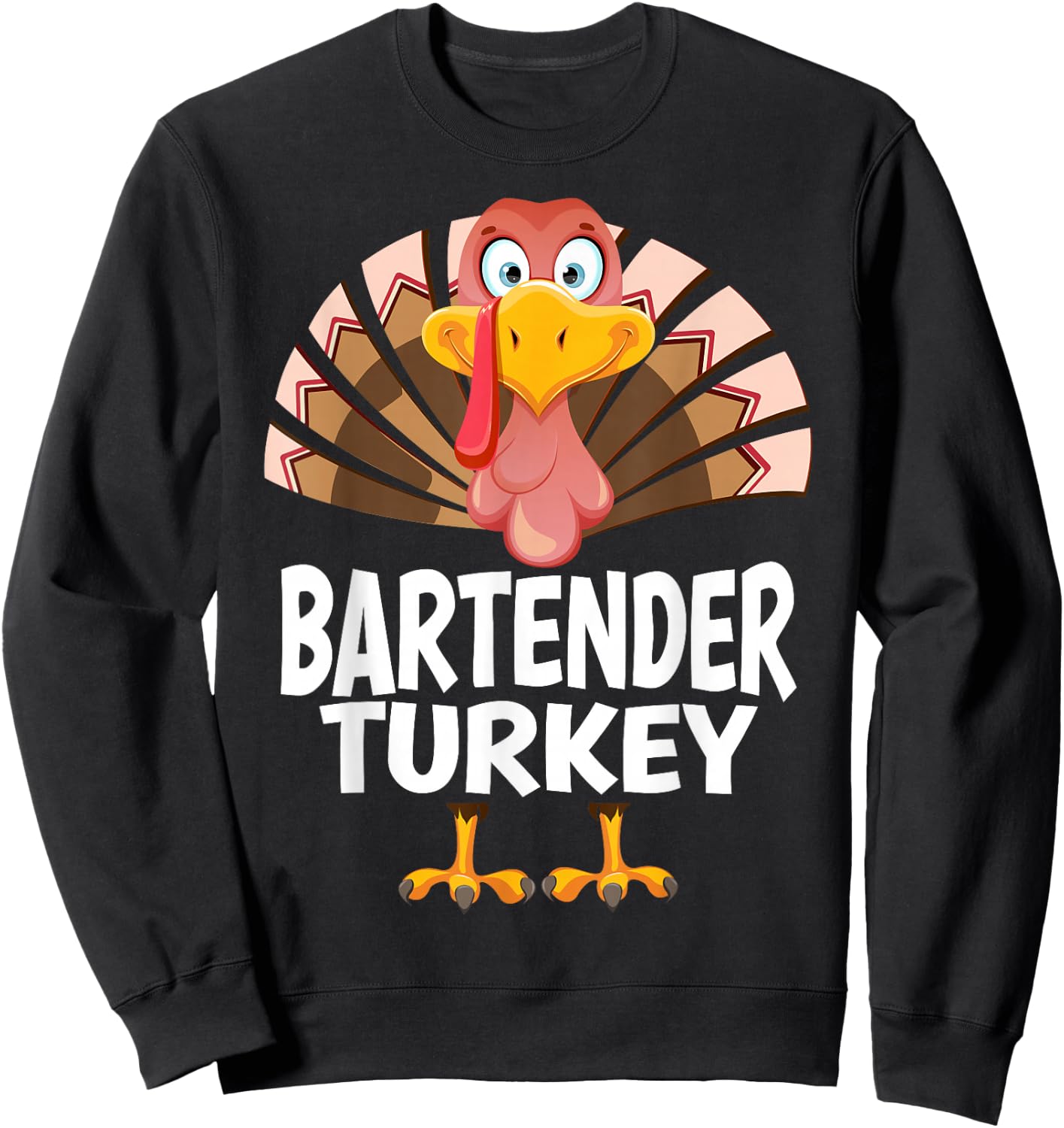 Thanksgiving Bartender Turkey Matching Pajama Sweatshirt - Sweatshirt | Black