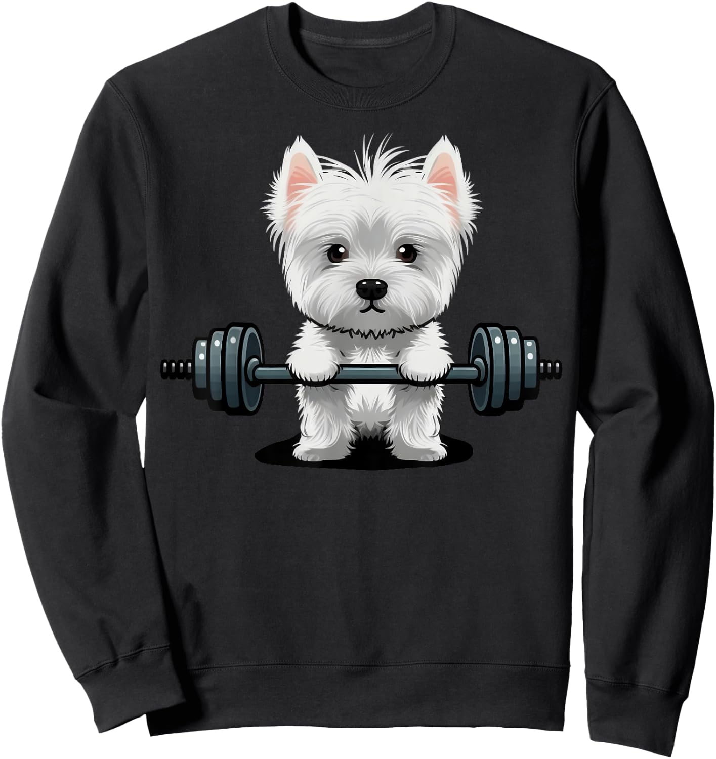 Westie Weightlifting Fitness Gym West Highland White Terrier Sweatshirt - Sweatshirt | Black