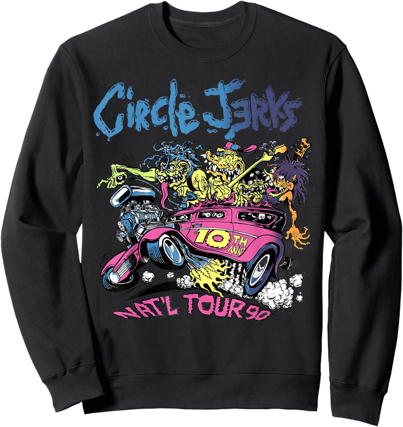 Circle Jerks 91 Tour illustration Sweatshirt - Sweatshirt | Black