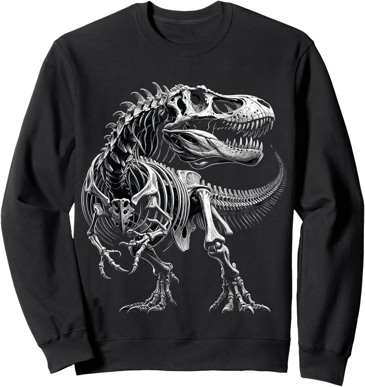 T-Rex Fossil Skeleton Dinosaur Bones Paleontologist Sweatshirt - Sweatshirt | Black