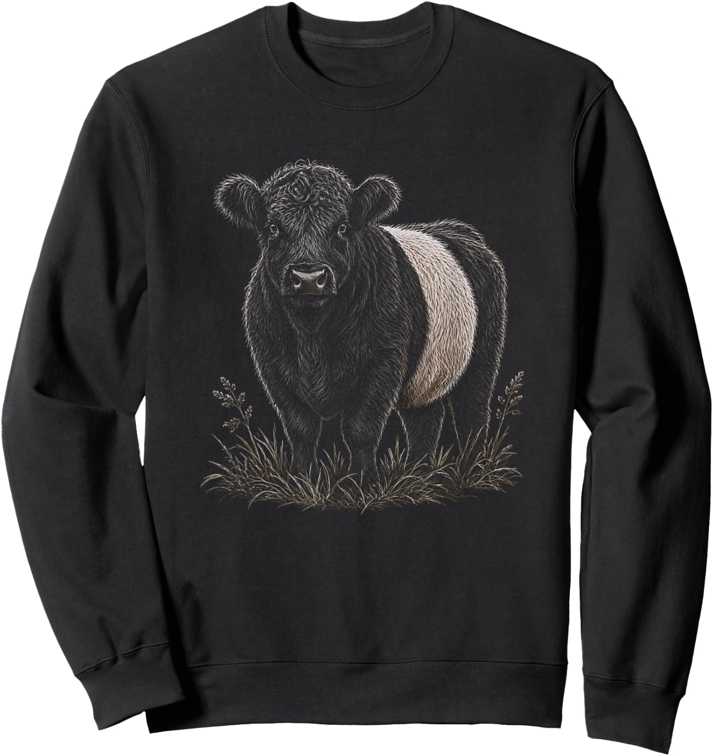 Belted Galloway Cow Graphic Artwork Design Sweatshirt - Sweatshirt | Black