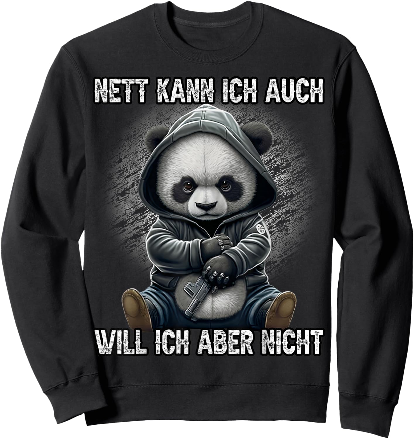 Nett kann ich auch will ich aber nicht Lustiges Panda Anime Sweatshirt - Sweatshirt | Black