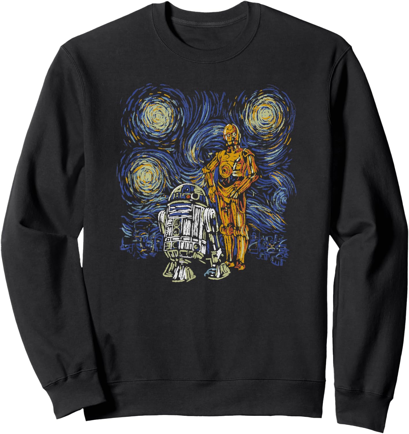 Star Wars Classic Starry Night Vintage R2-D2 & C-3PO Sweatshirt - Sweatshirt | Black