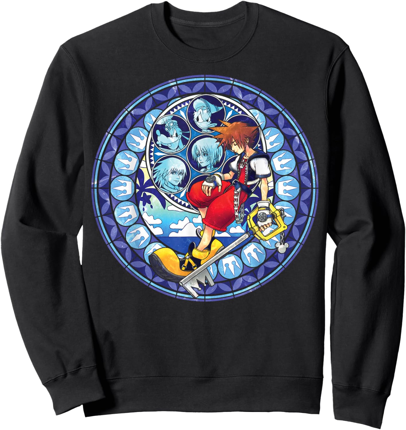 Disney Kingdom Hearts Sora Stained Glass Sweatshirt - Sweatshirt | Black