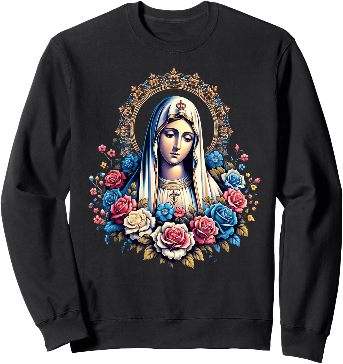 Our Lady of Fatima Saint Mary Mother Mary Powerful Symbol , Black, S Sweatshirt - Sweatshirt | Black