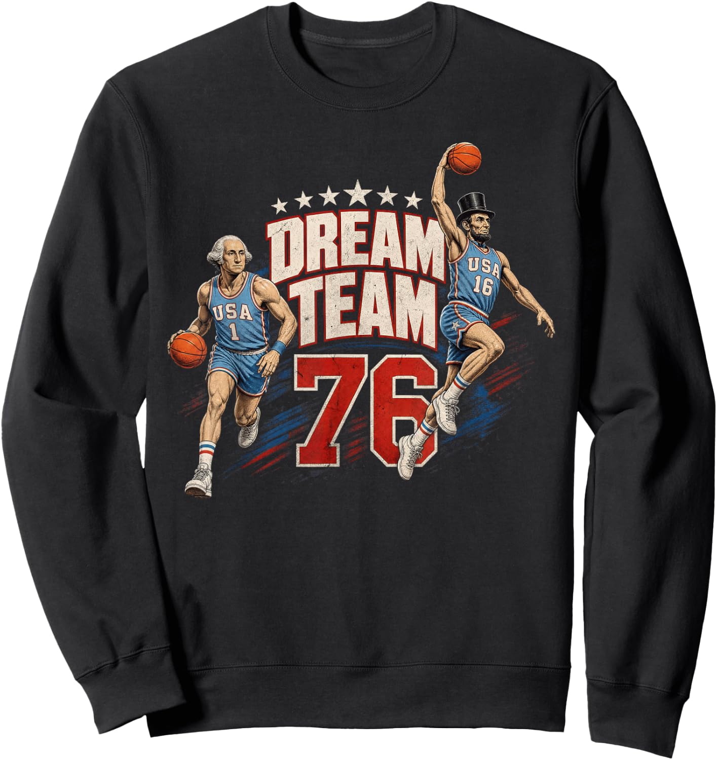 4th of July Basketball Dream Team '76 Since 1776 250 Years Sweatshirt - Sweatshirt | Black