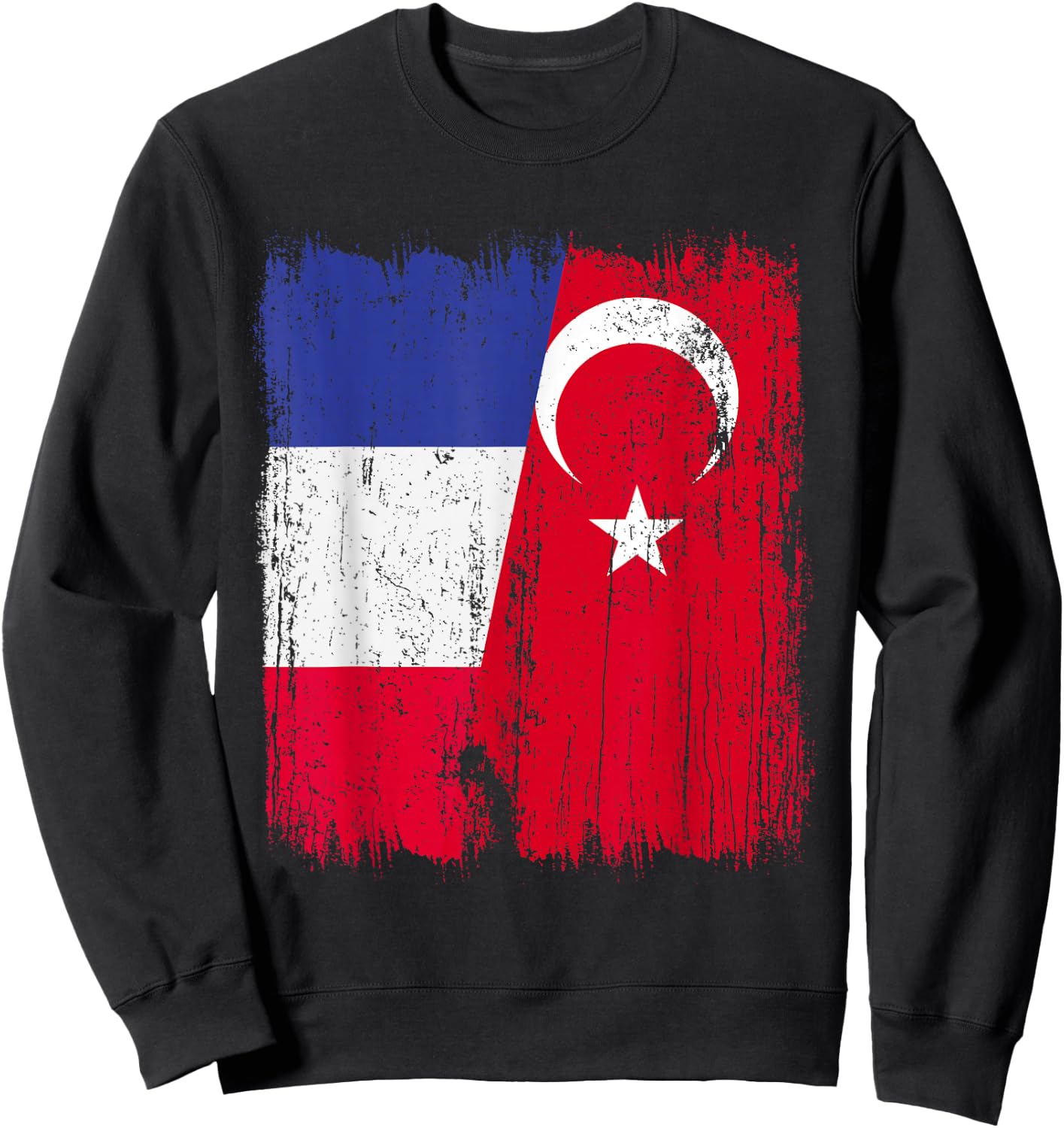 Demi-Drapeau de la France Turquie Turquie Sweatshirt - Sweatshirt | Black